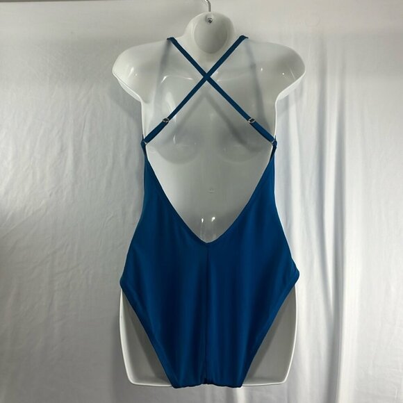 Bleu by Rod Beattie Blue One Piece with Gold Ring Belt Detail - Picture 5 of 11